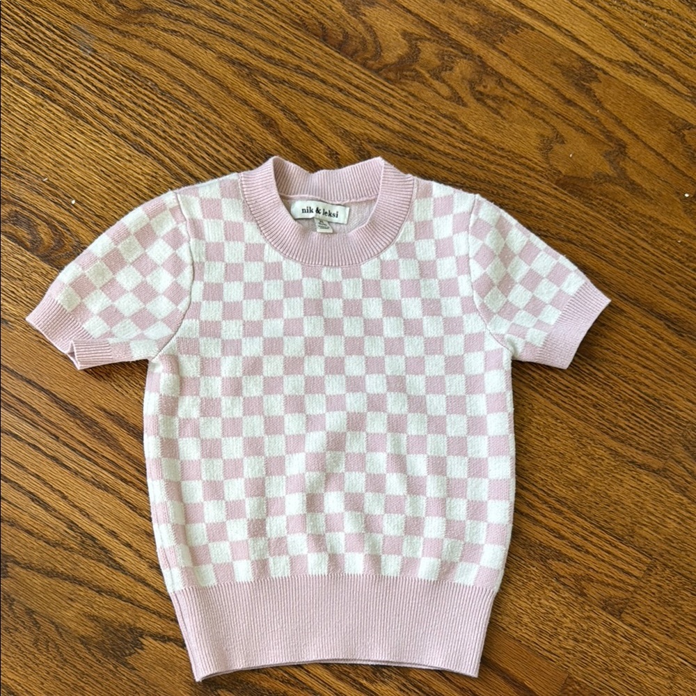Pink Checkered Kids Top